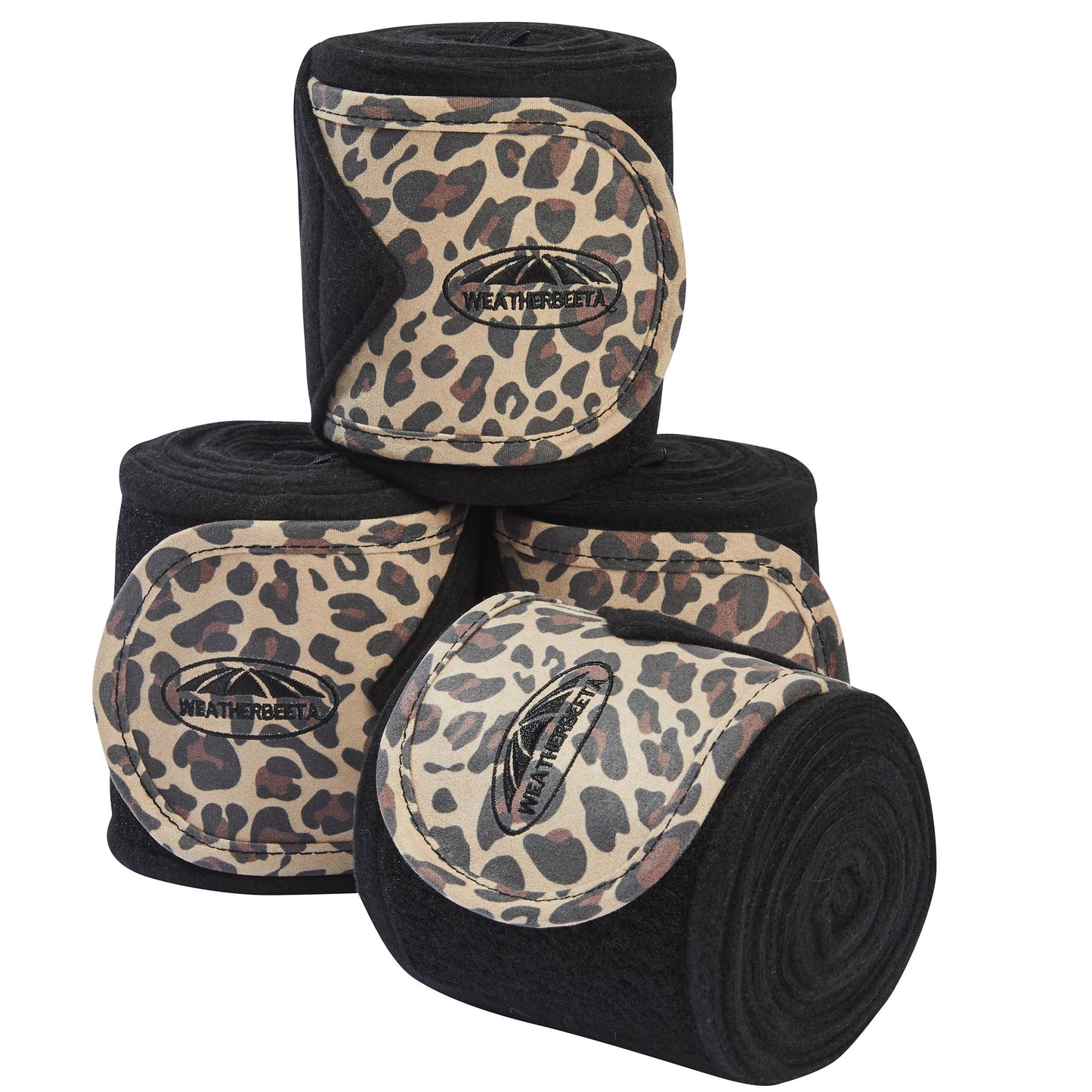 WEATHERBEETA LEOPARD FLEECE BANDAGE 4 PACK