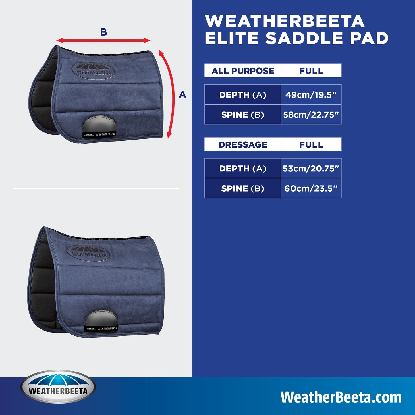 WEATHERBEETA ELITE DRESSAGE PAD