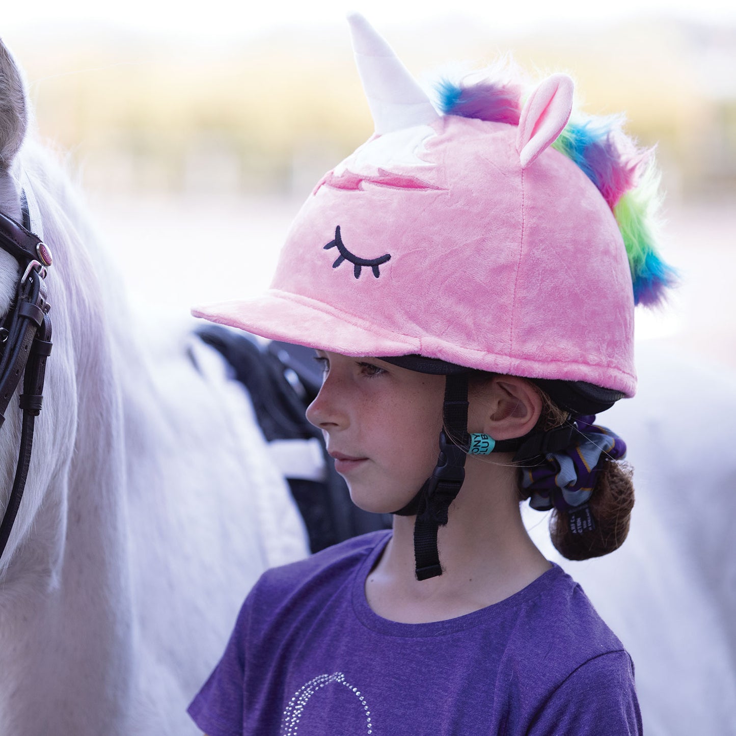 EQUETECH CHILDS SLEEPY UNICORN HAT SILK