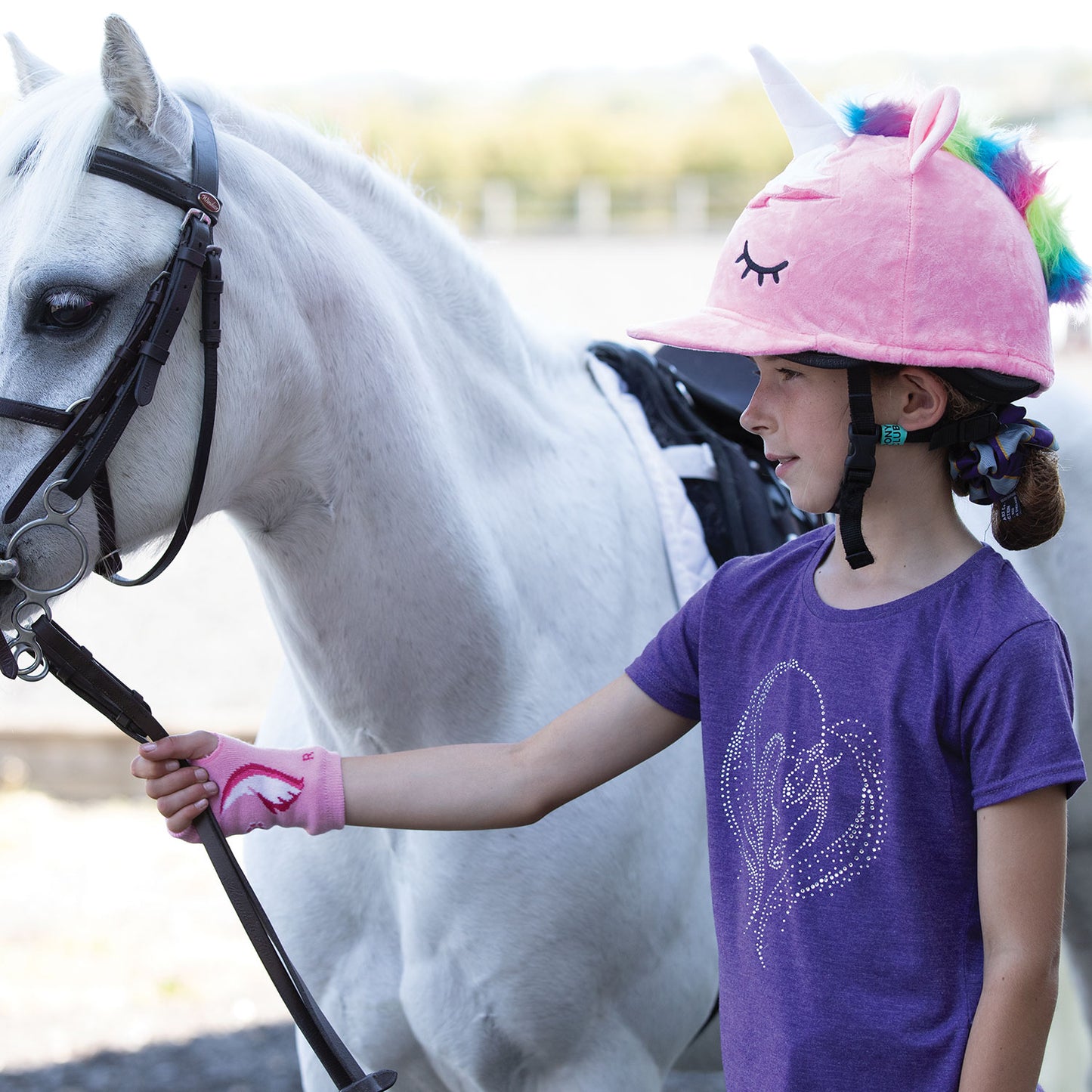 EQUETECH CHILDS SLEEPY UNICORN HAT SILK