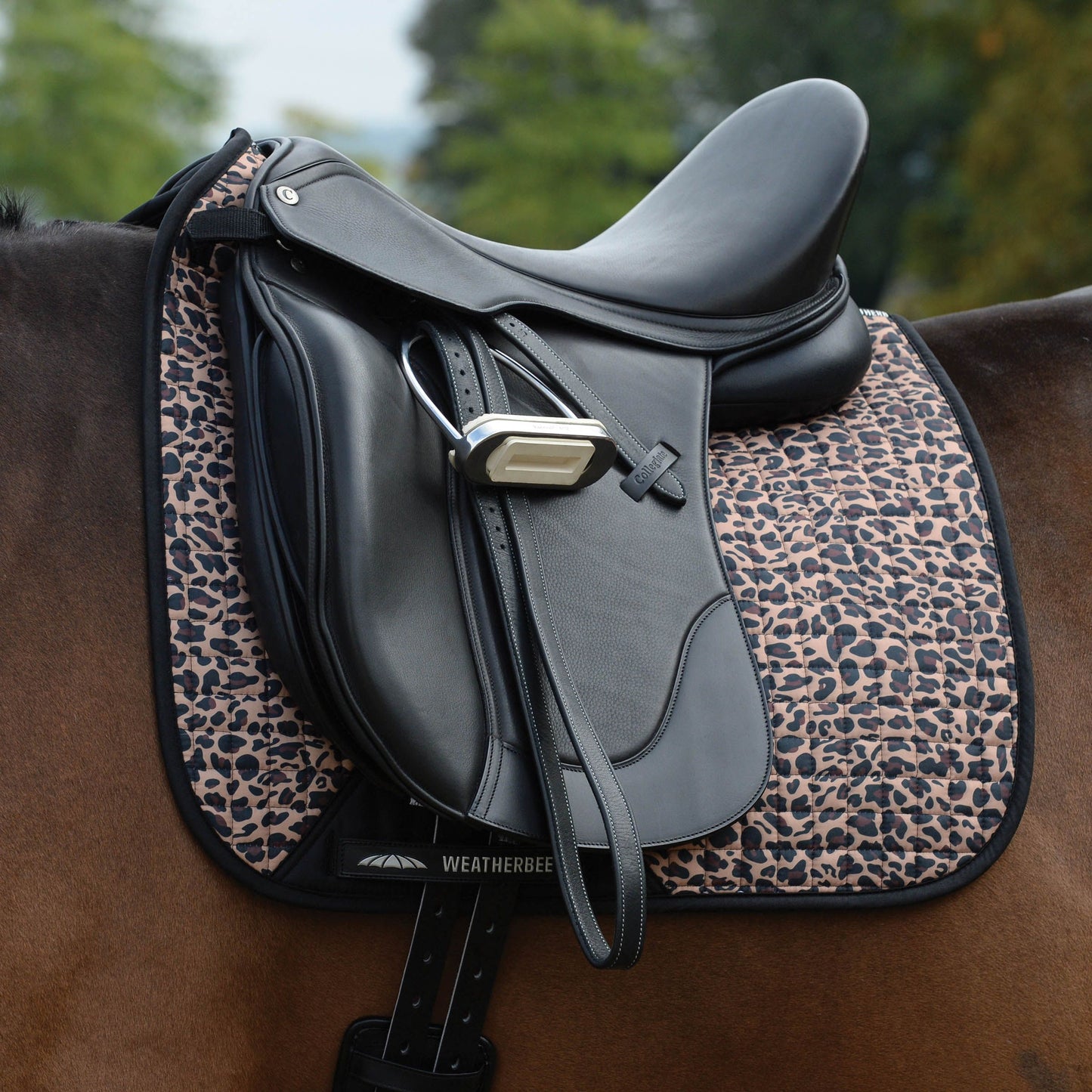 WEATHERBEETA PRIME LEOPARD DRESSAGE SADDLE PAD